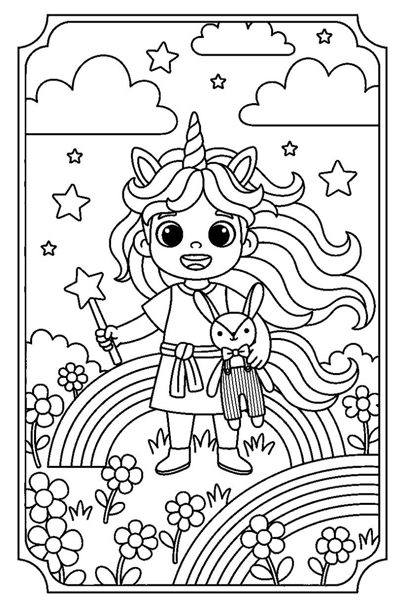 Unicorn kleurplaat om in te kleuren